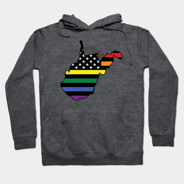 Rainbow Flag West Virginia Hoodie by DarkwingDave